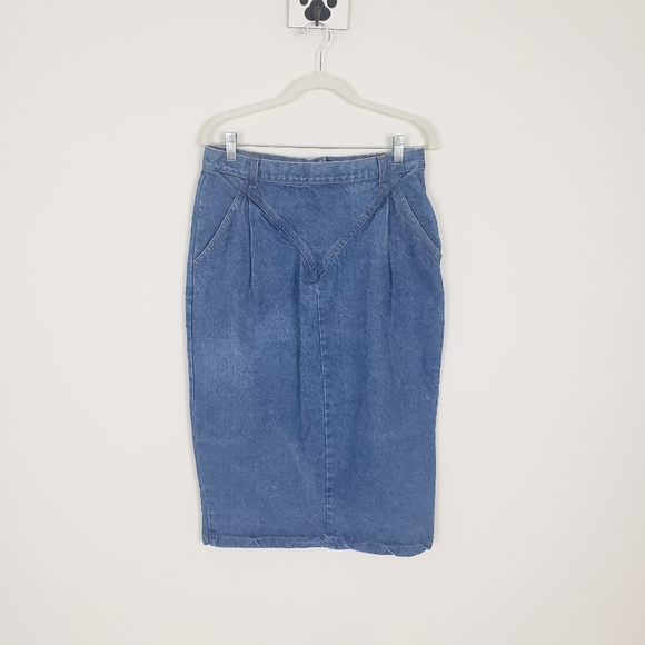 American Profile Midi Denim Skirt - Picture 1 of 13